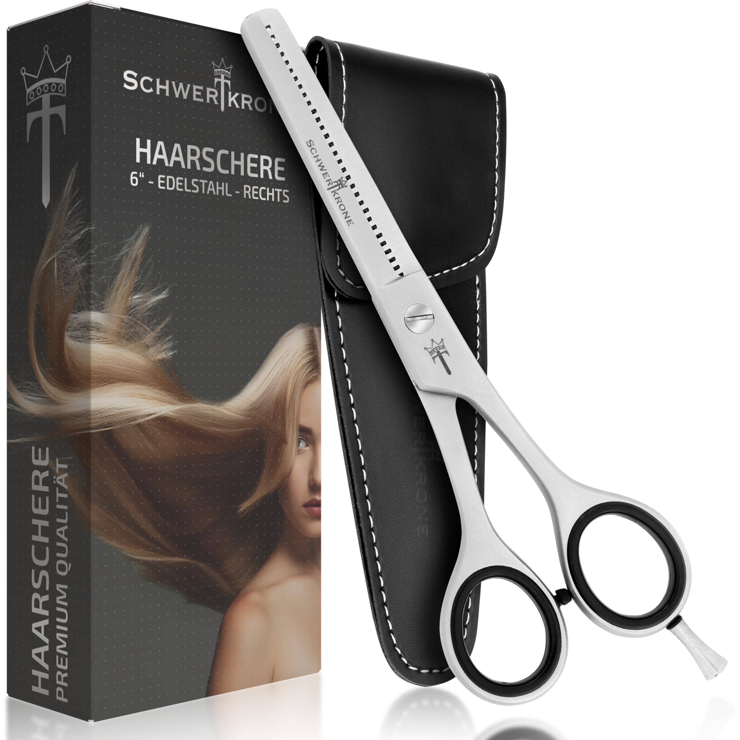 SCHWERTKRONE® Forbici da Modellazione in Acciaio Inox [Made in Germany] - Forbici Professionali per Parrucchiere e Taglio Capelli