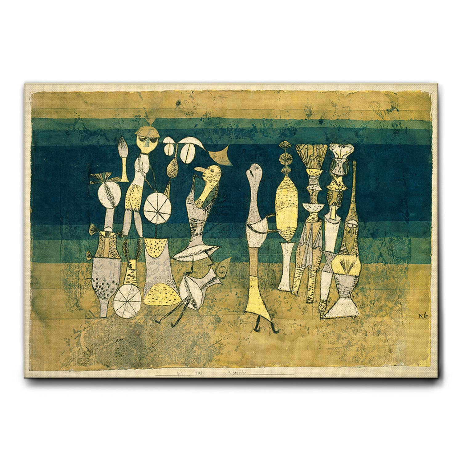 Giallobus - Quadro - Paul Klee - Commedia - Tela canvas - 140x100 - Pronto da appendere - Quadri moderni per la casa