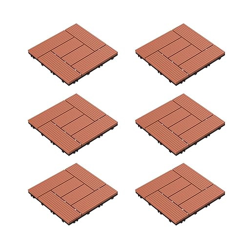 Pure Garden 50-LG1189 - Azulejos de patio y cubierta, diseño de tablilla entrelazada, para exteriores, pavimentado de pisos, resistente a la