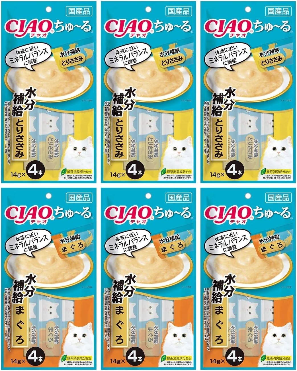Amazon いなば 猫用 チャオ ちゅ る 水分補給 とりささみ まぐろ 14g 4本入 各3袋セット ノーブランド品 ウェット 通販