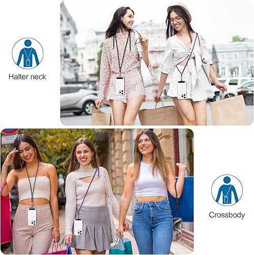 Miniatura 86 de takyu Cordón para teléfono celular, correa ajustable para el cuello y 2 correas de muñeca para teléfono con parches de sujeción para teléfono