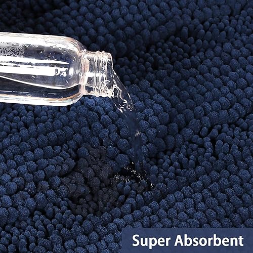 Miniatura 5 de Turquoize - Tapetes de felpilla antideslizantes para baño, peludos, superabsorbentes para tina, ducha, inodoro, tapete de felpa y tapete en forma de