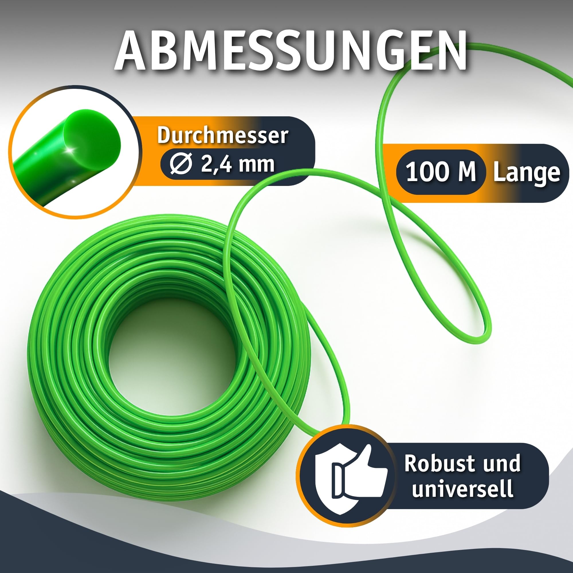 Gartenschnur Trimmer Rasentrimmerschnur Verstärkt - Sternprofil, 1,6-3,0mm, 15m/50m/100m, Für Trimmer & Mäher Sternprofil Schnur