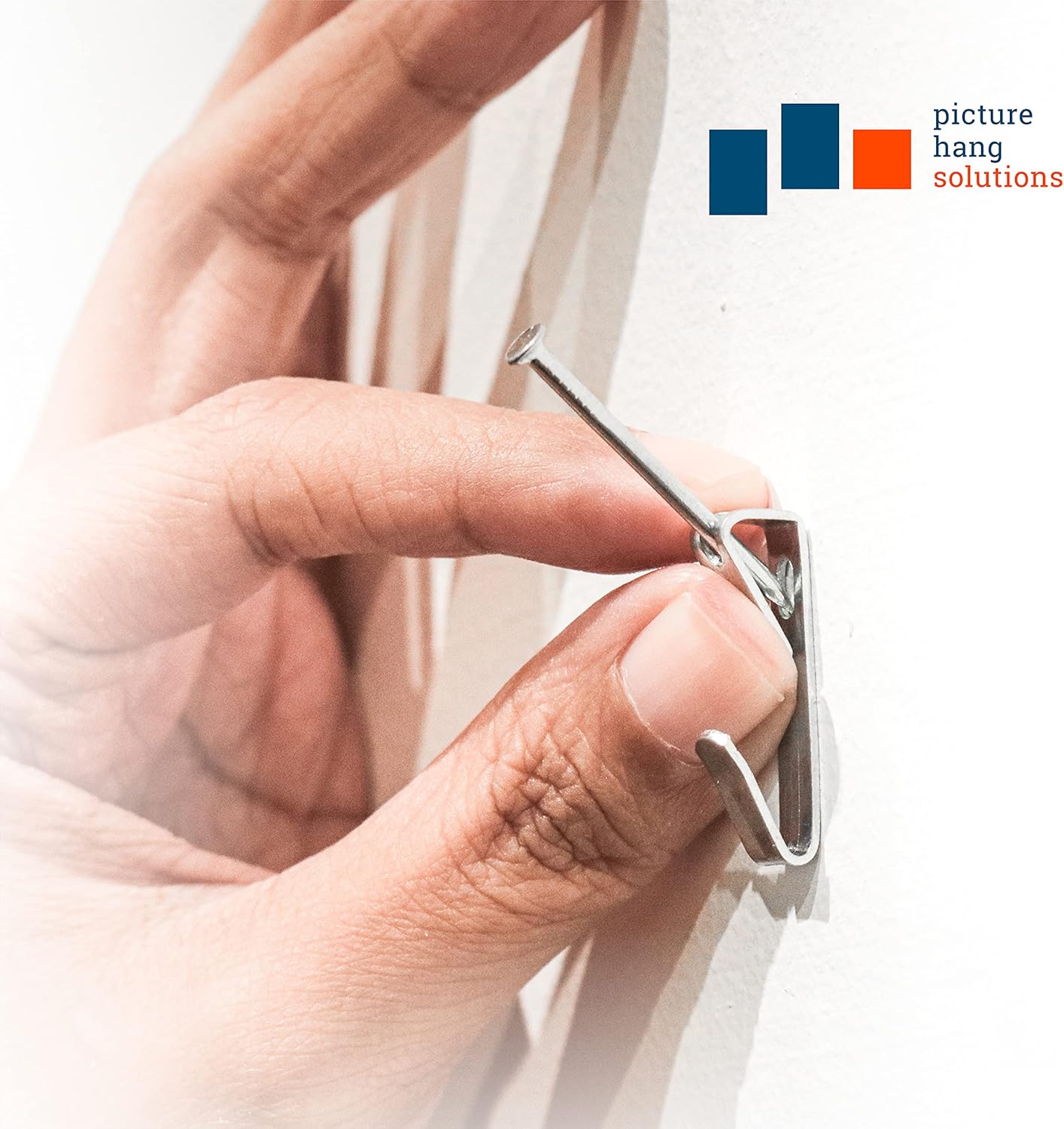 PHS Picture Hanging Hooks - 50 lb Heavy Duty Picture Hangers for Drywall with Hanging Nails, Painting Hangers and Wall Hooks for Pictures, Professional Frame Hardware Kit for Wall Art - 1000 Pack