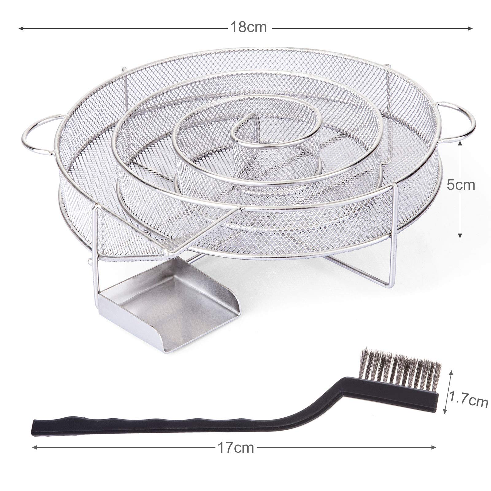 LIHAO Generador de Humo Frío Cocina Ahumador de Acero Inoxidable para Barbacoa Carne Pescado (con Forma Redonda)