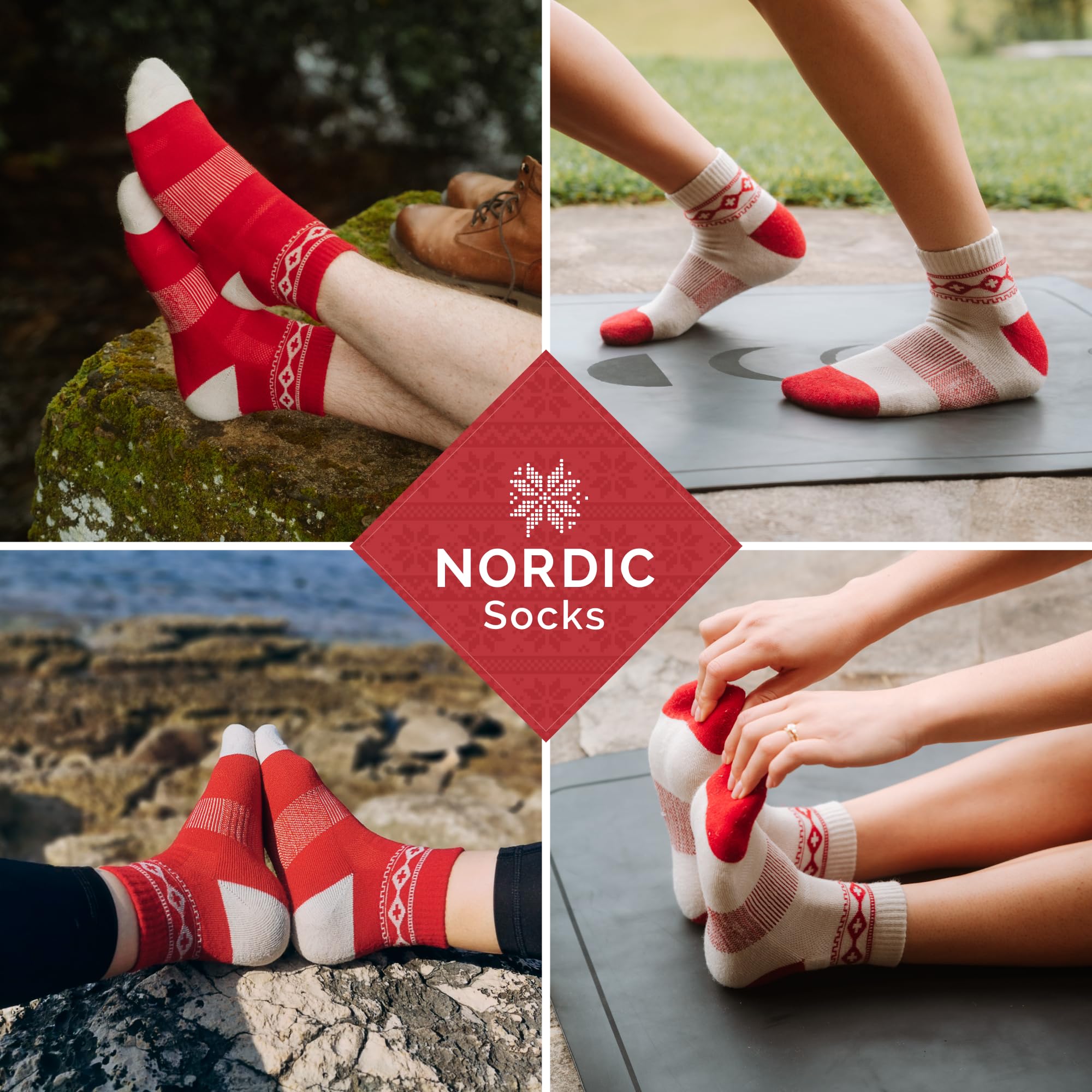 NORDIC Socks 2 Pary, Niskie Lekkie Skarpety Trekkingowe z Wełny Merino, Skarpety Outdoor, Techniczne Skarpety Przeciw Pęcherzom