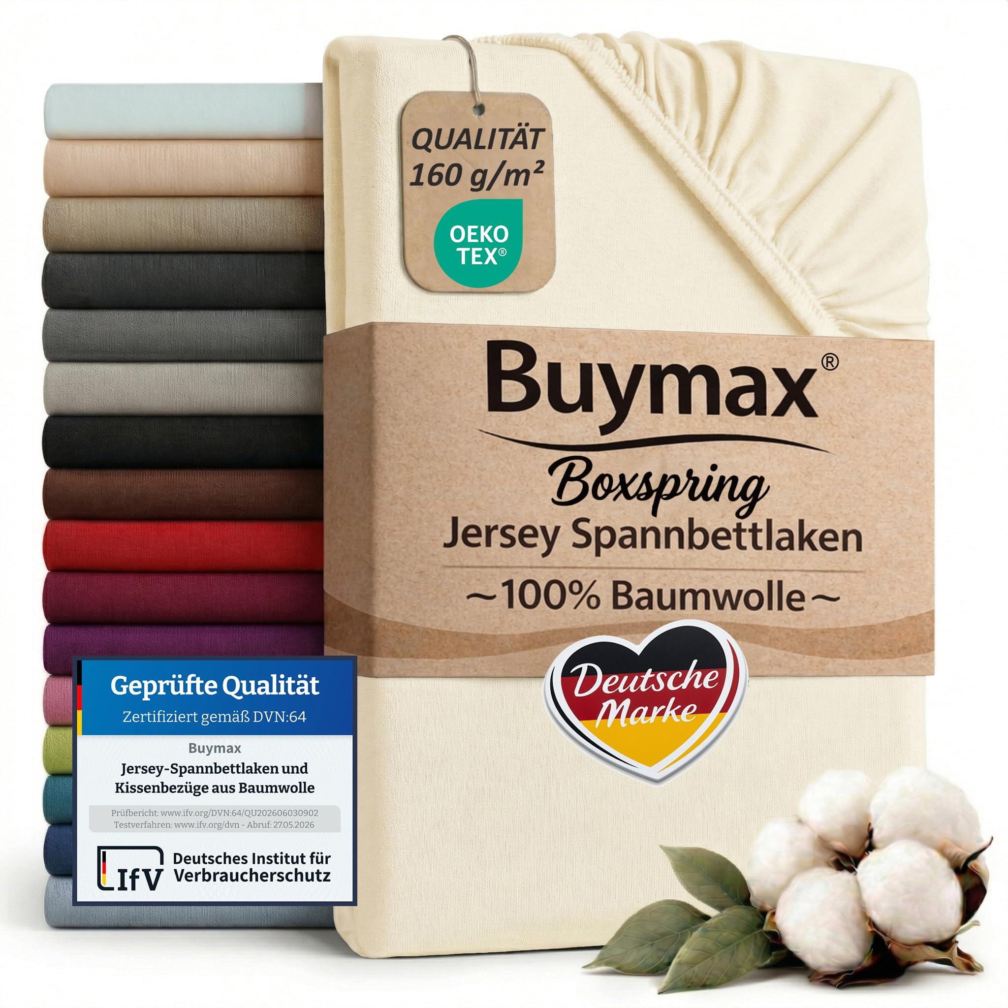 Buymax® Spannbettlaken 60x120 70x140 80x200 90x200 100x200 120x200 140x200 160x200 180x200 200x200 Baumwolle Bettlaken Jersey