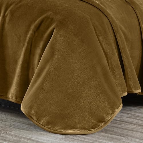 Miniatura 4 de Chezmoi Collection Manta pesada de una sola capa, 9 libras, estilo coreano, de visón Raschel, gruesa y sedosa de felpa suave, 85 x 95 pulgadas,