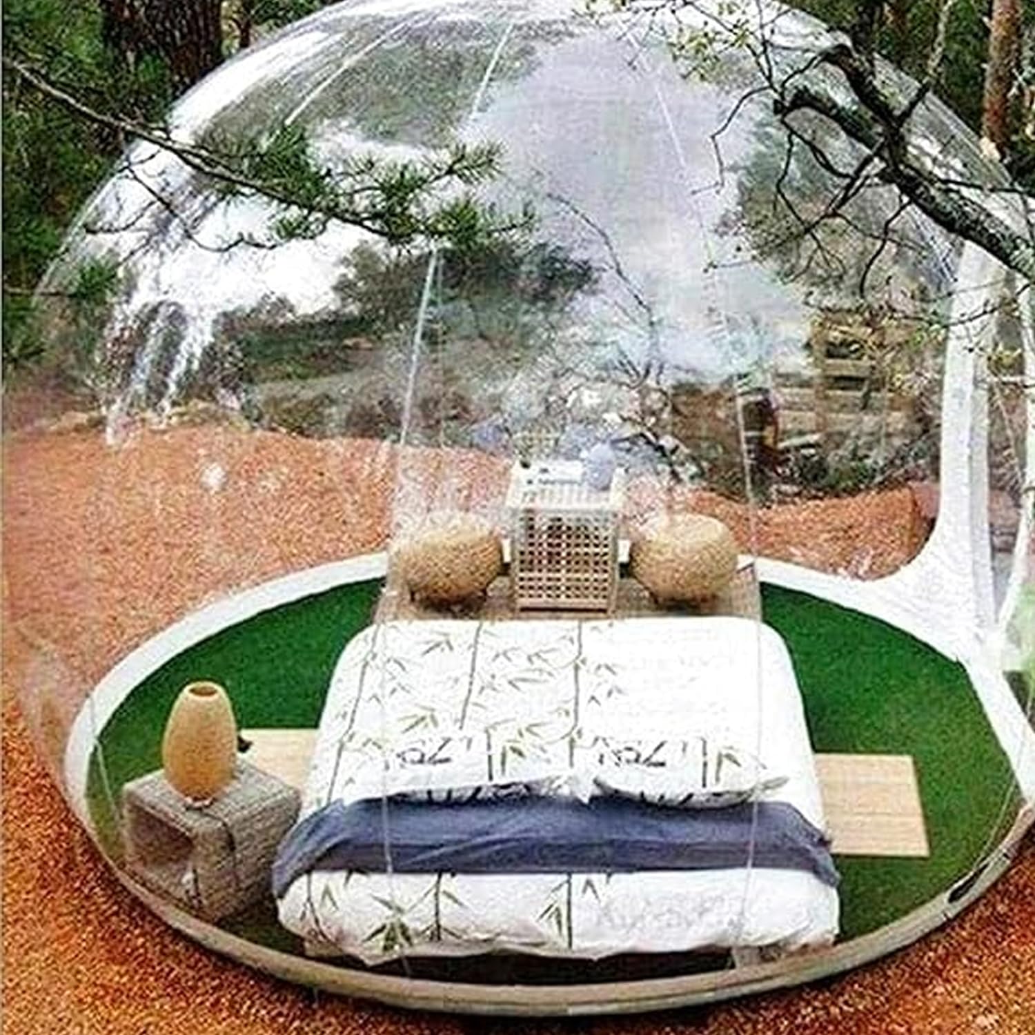 Nadmuchiwany namiot bąbelkowy, przezroczysta kopuła PCW z dmuchawą powietrza, zestaw naprawczy, zestaw 3 sztuk, do zabawy na świeżym powietrzu i relaksu