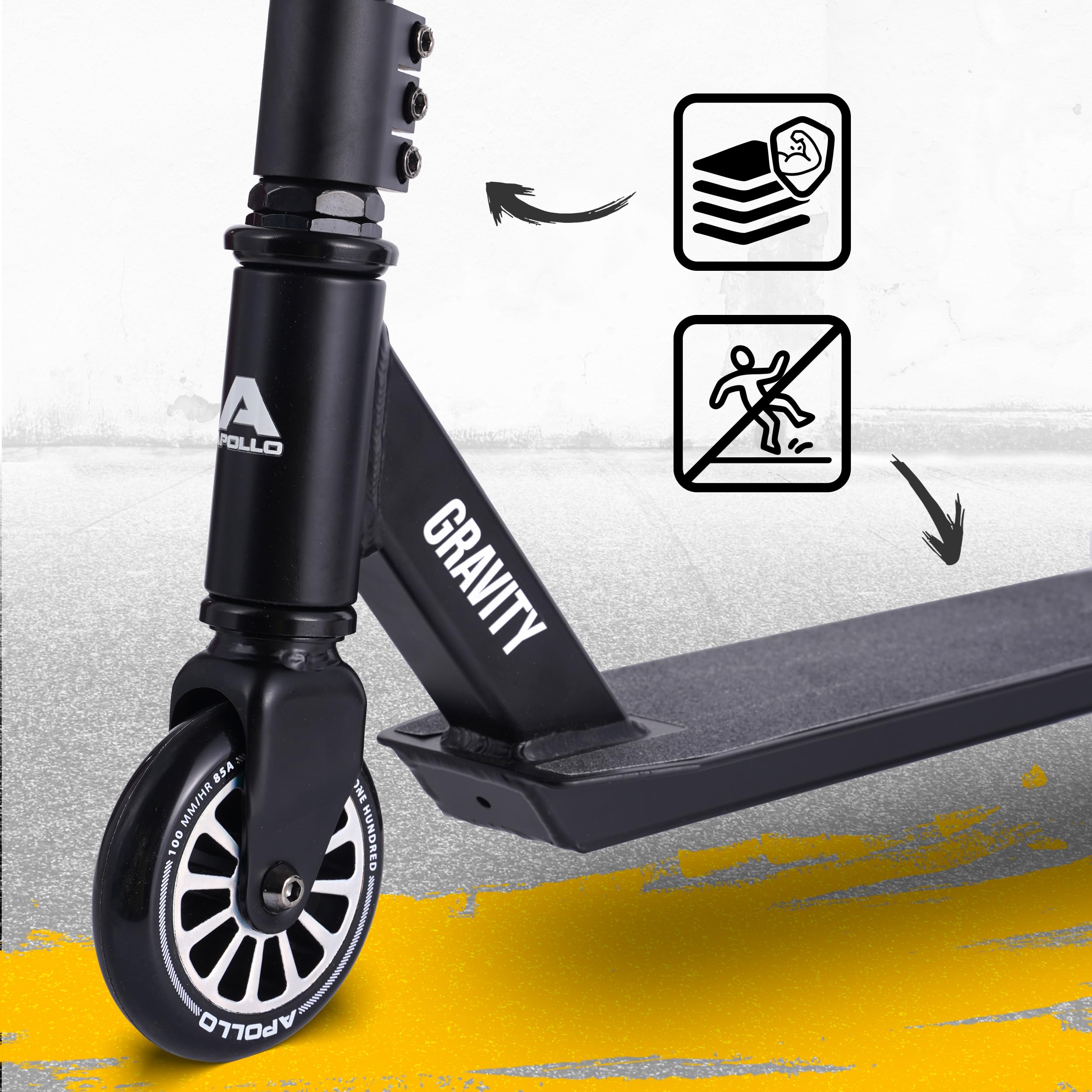 Apollo Trottinette Gravity - Trottinette amusante pour enfants et adolescents - Pour garçons et filles à partir de 6 ans - Convient également pour les débutants