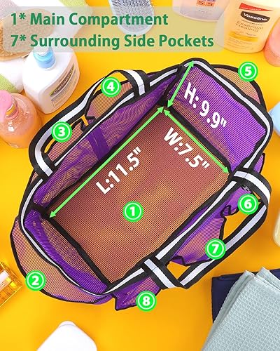 Miniatura 4 de Ocim Bolsa grande de malla portátil para botellas de champú de gran tamaño, plegable, de secado rápido, para dormitorio universitario, campamento,