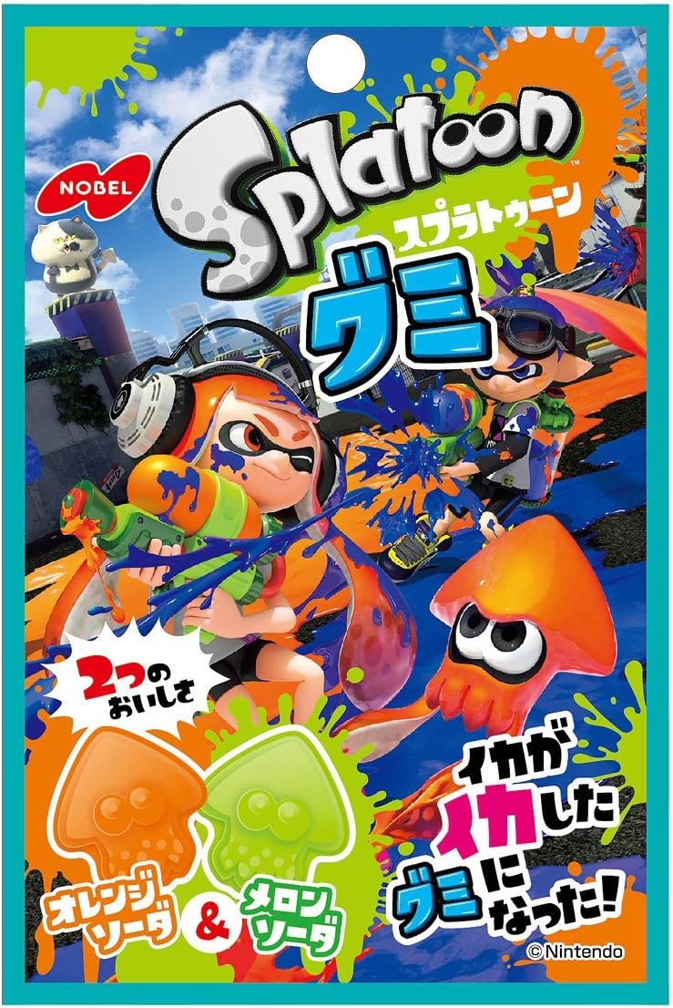 Amazon ノーベル スプラトゥーングミオレンジソーダ メロンソーダ 45g 6個 ノーベル製菓 グミ 通販