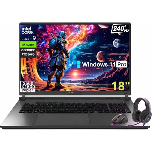 ASUS ROG Strix G18 Gaming Laptop, 18” 2.5K 240Hz Nebula Display, Intel Core Ultra 9 275HX, GeForce RTX 5060, 32 GB DDR5-5600, 1 TB SSD, Wi-Fi 7, Windows 11 Pro, RGB Backlit KB, ROG Cooling, Gaming PC