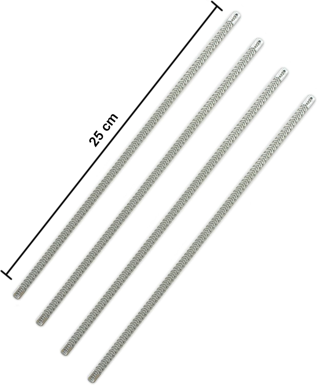 4 Pcs Metal Spiral Boning for Corsets 10mmW (Size 25 cm)