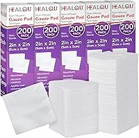 Vista 10 de HEALQU Almohadillas de gasa de 2 x 2 pulgadas, paquete de 200 esponjas no tejidas de 4 capas, no estériles, esponjas dentales y quirúrgicas