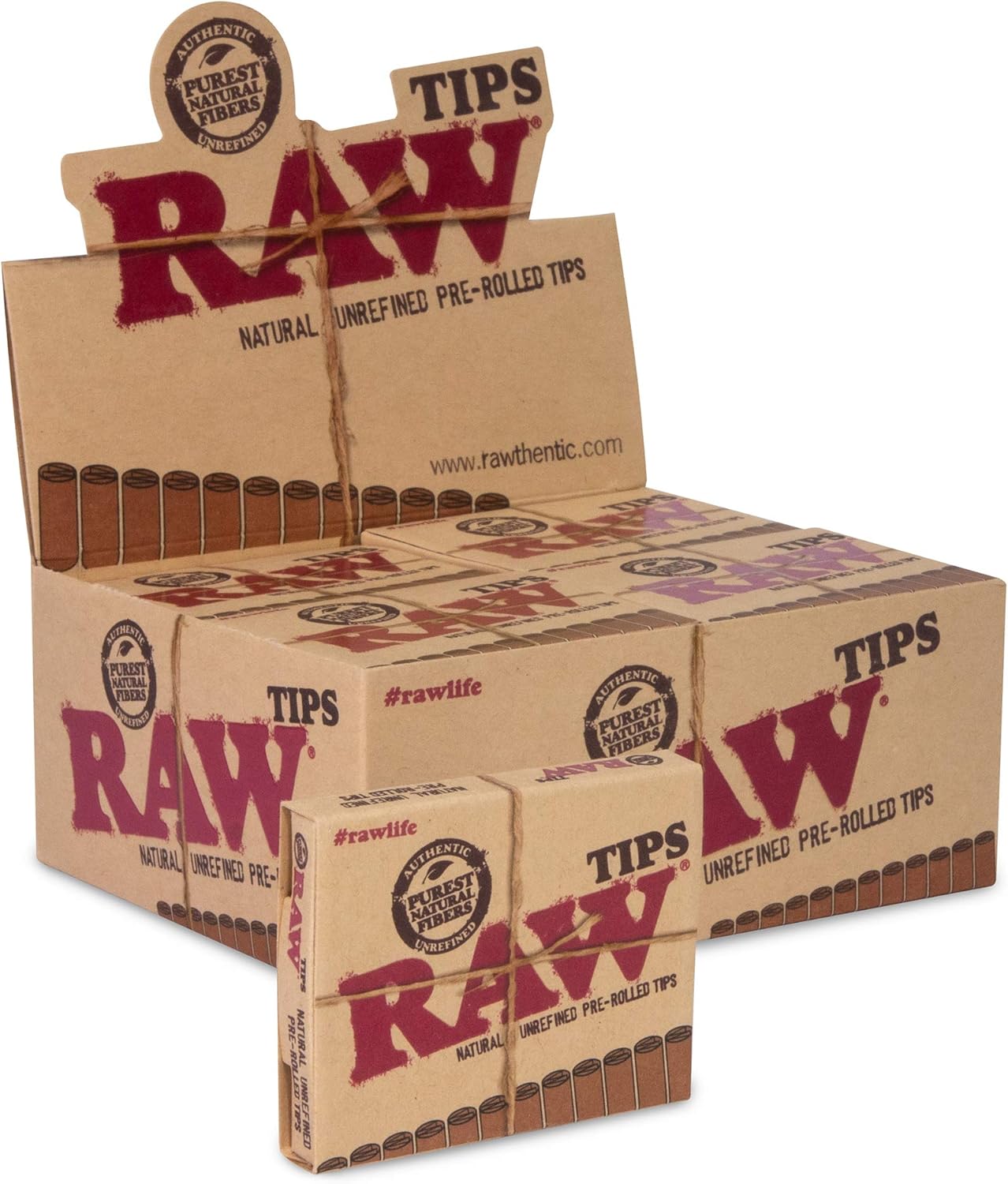 Raw PreRolled Tips 20 Pack Box (21 Tips Per Pack) Total