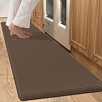 Vista 24 de Tapetes de cocina acolchados antifatiga, 17 x 95 pulgadas, largo, impermeable, acolchado de espuma viscoelástica para estar de pie, color azul