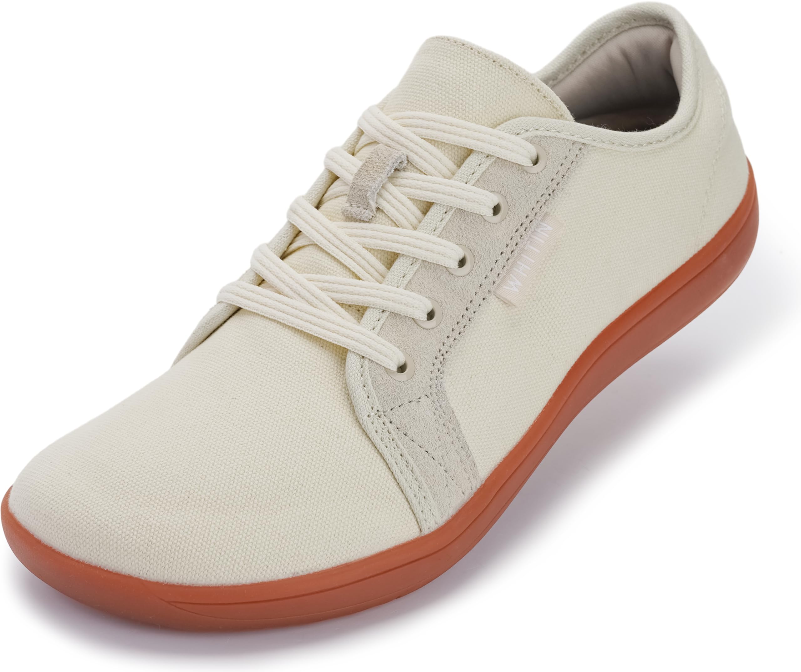 WHITINWomen's Canvas/Leather Barefoot Shoes | Wide Width Minimalist Sneakers | Classic Fit Low Top