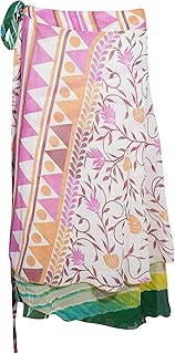 Mogul Interior Women's Magic Wrap Skirt Printed Sarong Wrap Around Skirts Sarong Dress OneSize Green,Pink