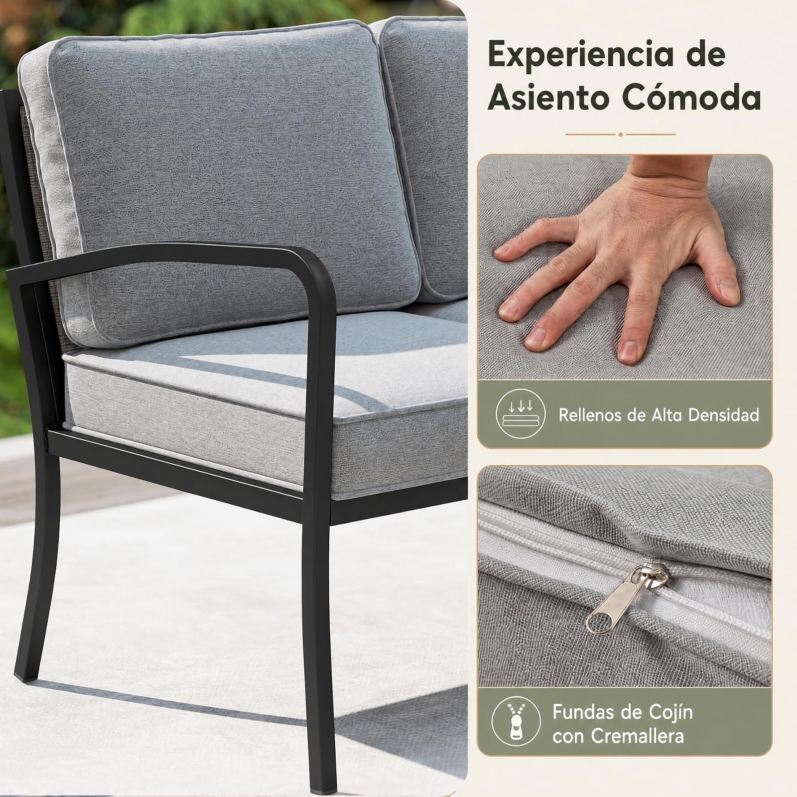GOPLUS Sofa Cama 2 Plazas con Diván Individual y Mesa Negra,160cm (Gris)