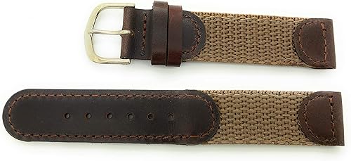 Miniatura 2 de Correa de reloj de cuero de nailon de lona de 0.787 in estilo suizo del ej