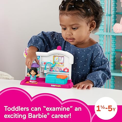 Miniatura 2 de Fisher-Price Little People Toddler Toy Barbie You Can Be Anything Doctor Playset with Figure for Preschool Pretend Play Kids Ages 18+ Months