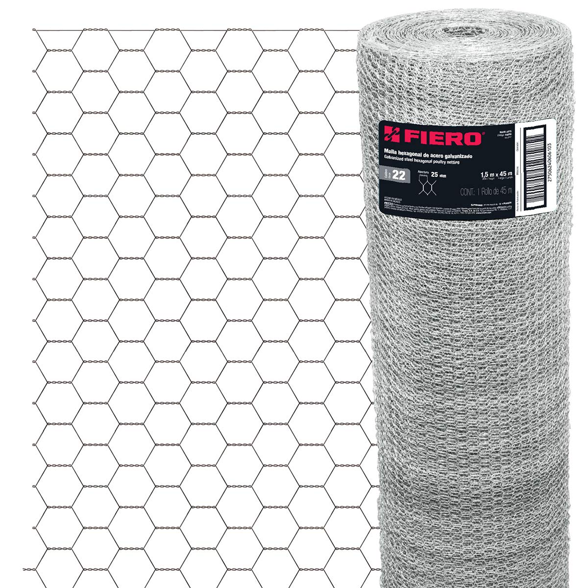 Malla hexagonal de acero galvanizado