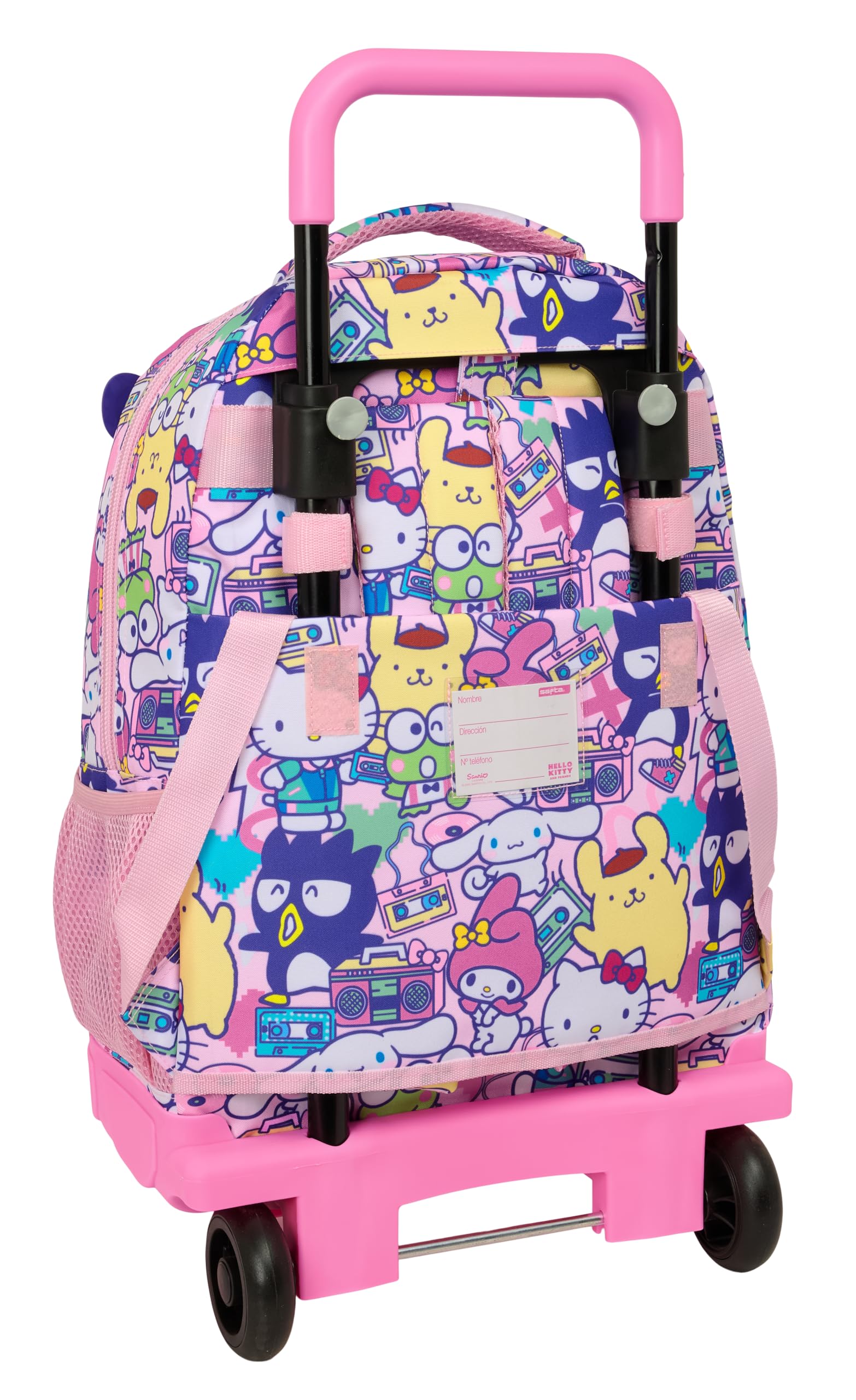 HELLO KITTY & FRIENDS - Mochila Grande con Ruedas, Compacta, Extraíble, Ideal para Niños de Diferentes Edades, Cómoda y Versátil, Calidad y Resistencia, 33x22x45 cm