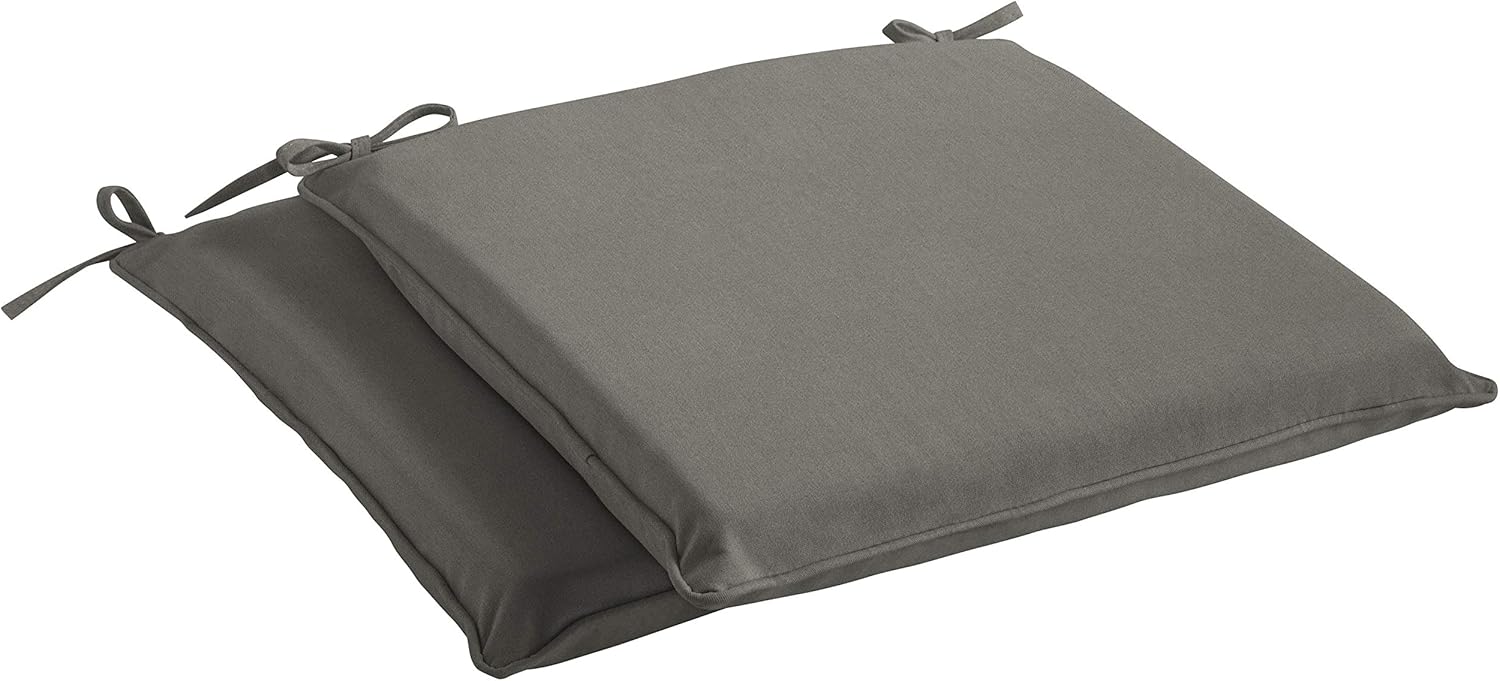 Sorra Home Sunbrella Indoor/Outdoor Cushion Corded Chair Pad Set, 19 in x 19 in x 2 in, Canvas Charcoal