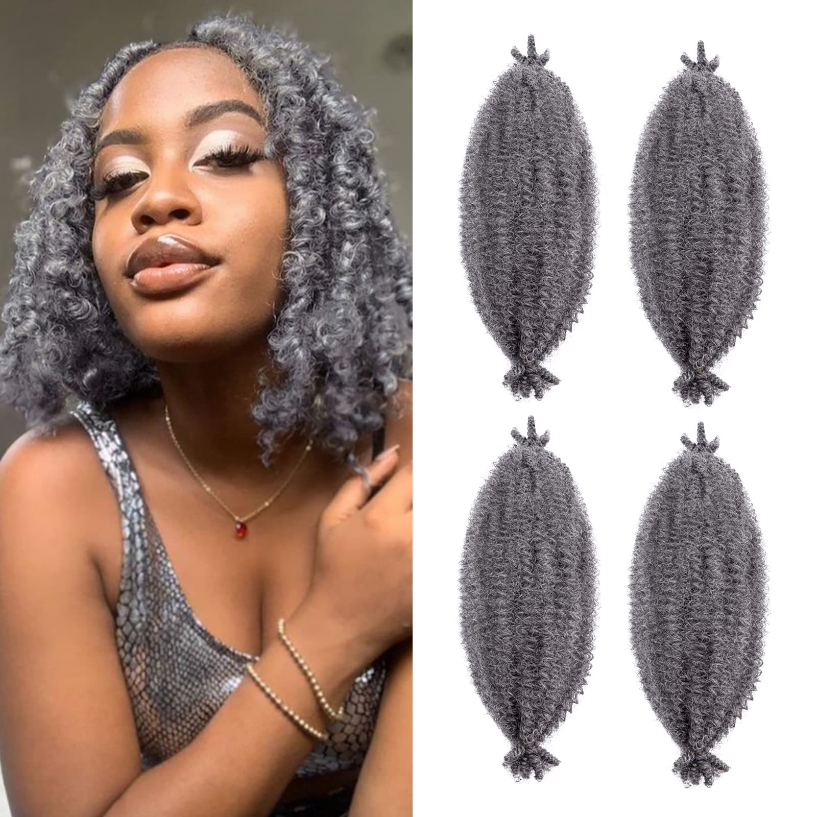 Hairro Passion Twist Hair 16 Inch, Soft Locs Crochet Hair, Pre Separated Springy Afro Twist Hair 4 Packs Marley Twist Braiding Hair for Faux Locs