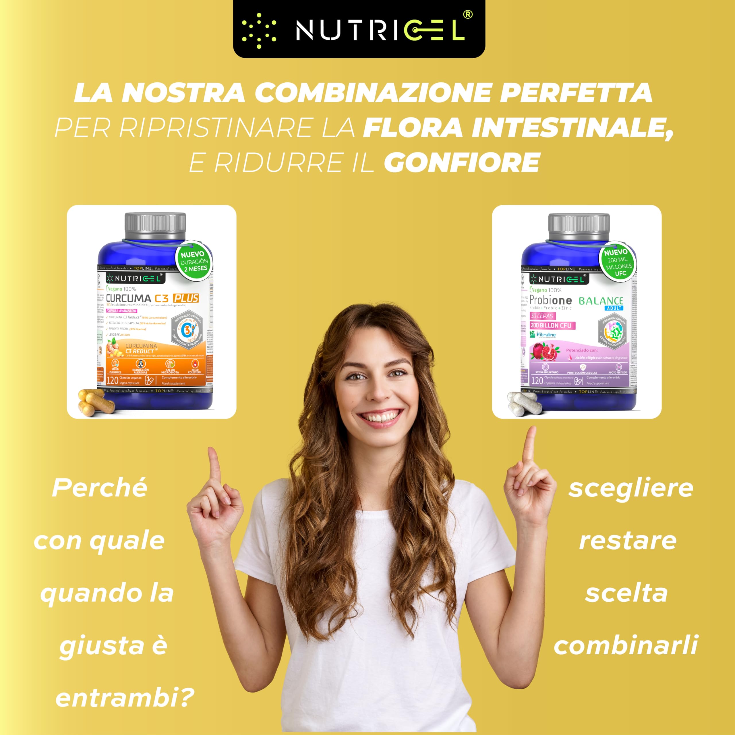 Curcuma Capsule C3 Reduct® brevettata con Estratto di Boswellia, Zenzero e Pepe Nero, Potente Antinfiammatorio e Antiossidante Naturale – Curcumina con studi clinici – Approvata EFSA | 120 Capsule