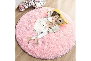 Round Rug Pink - Fluffy Circle Rug Upgrade Fuzzy Plush Rug