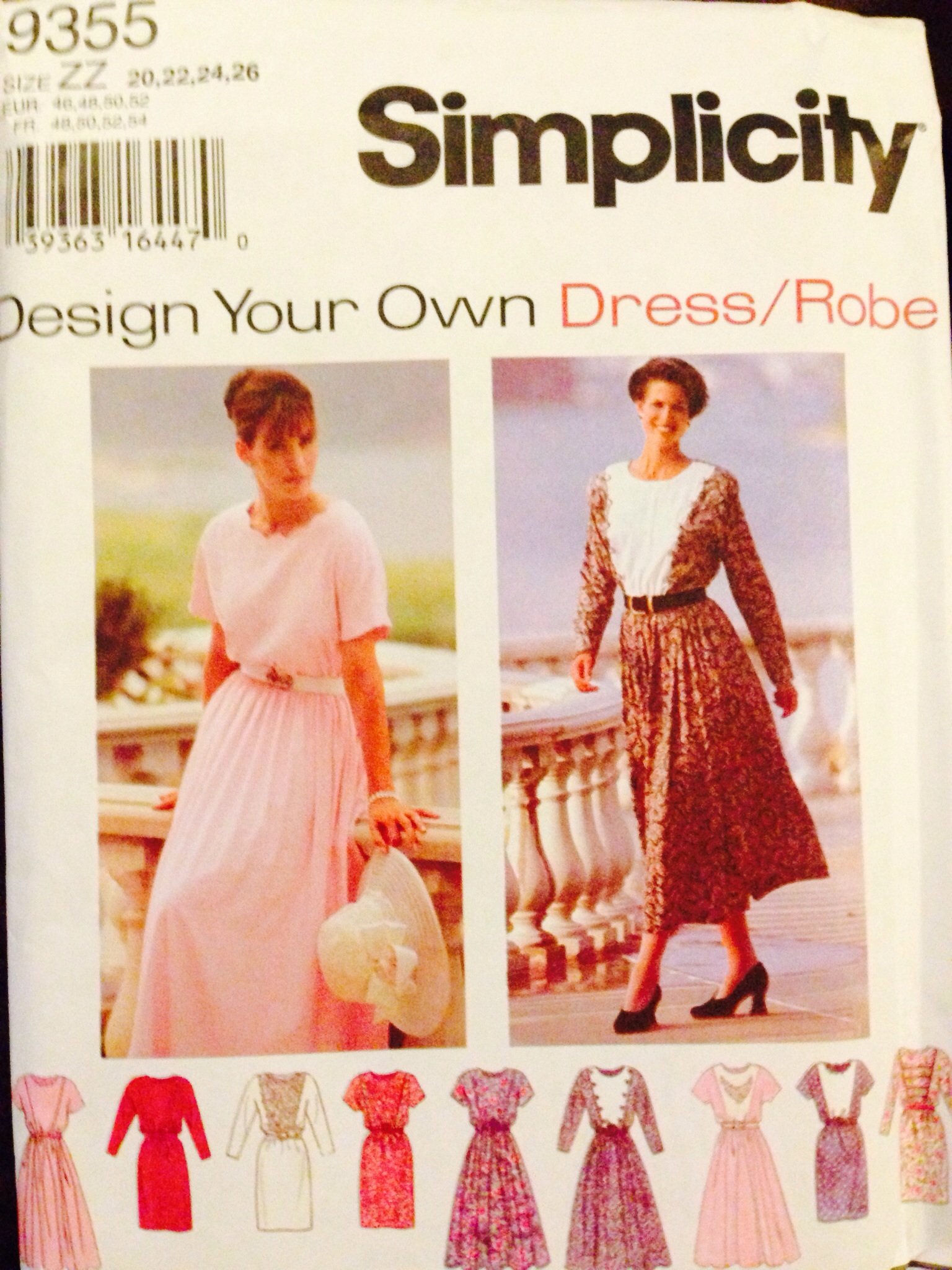 Patron couture Simplicity 9355 robe femme avec guide de coupe
