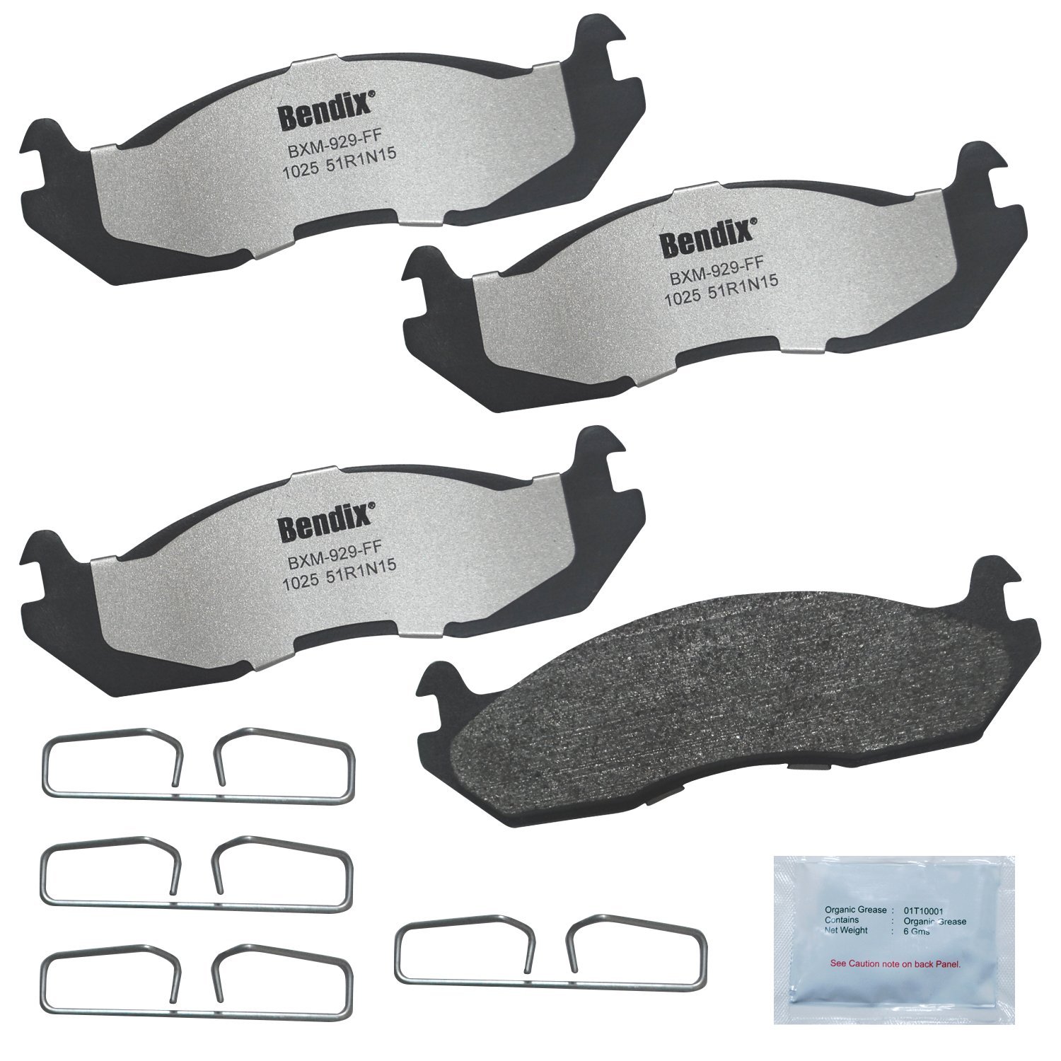 Bendix Fleet Metlok MKD1025FM Semi-Metallic Brake Pads for AM General Hummer 1998-1997, Hummer H1 2003-2002, H1 2006