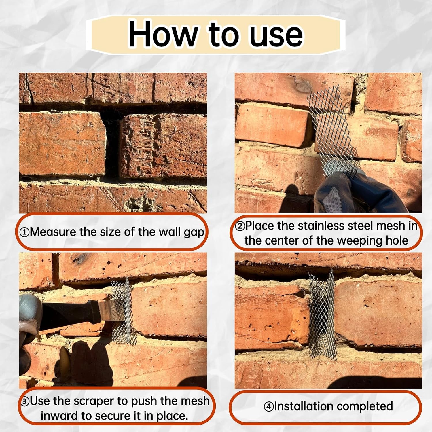 150pcs 304 Stainless Steel weep Hole Covers for Brick Walls,Hole Covering for Walls,2.75" Covers Can Be Cut or Stacked to Fill Different Size,Brick weep Hole Screens (150)