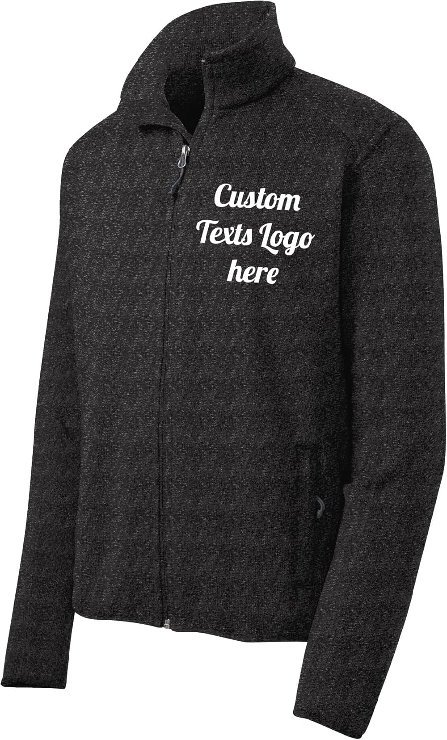 INK STITCH Men F232 Custom Design Your Own Logo Texts Stitching Sweater Fleece Jackets - 3 Colors