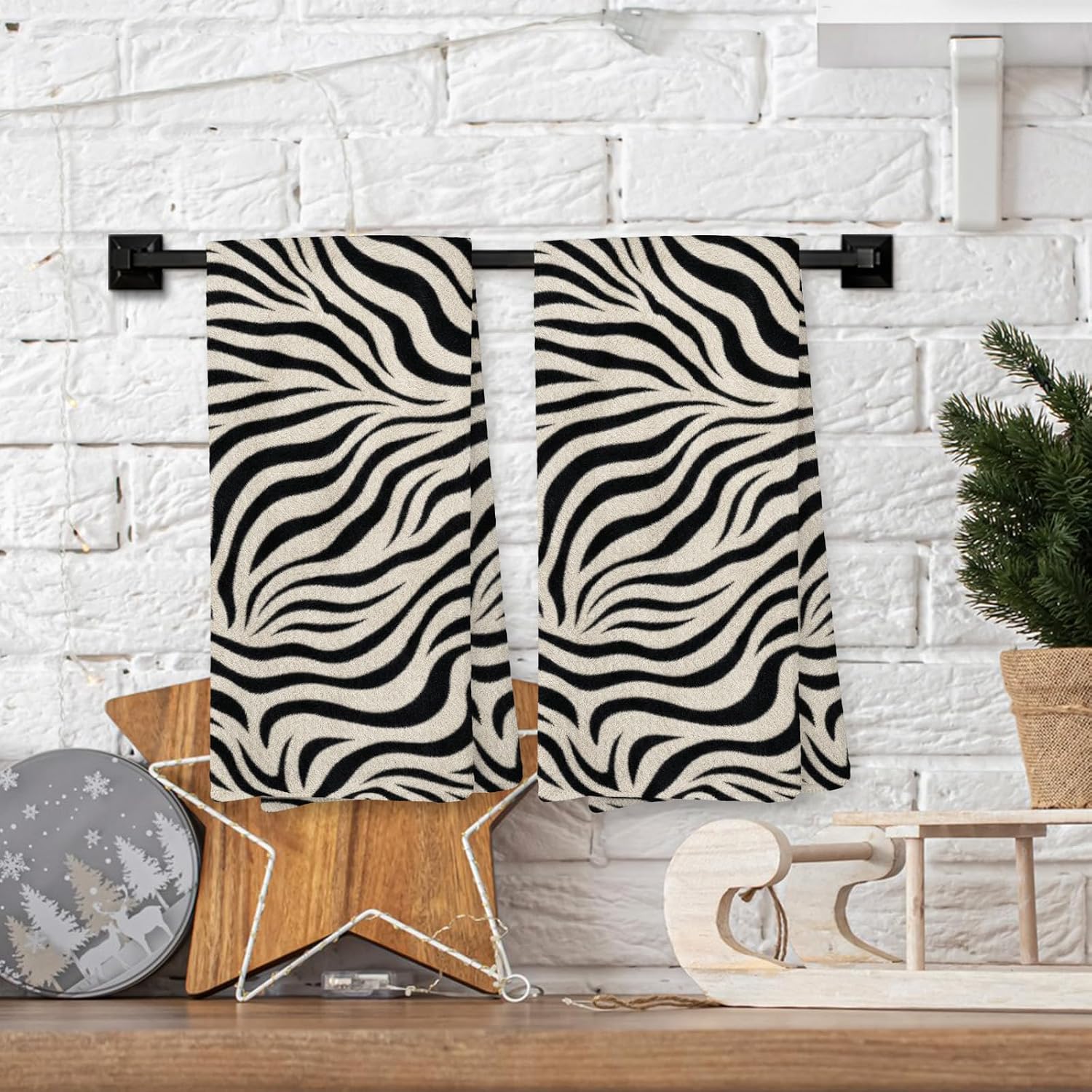 063-XC-MJ02-Zebra Home & Kitchen > Kitchen & Dining > Dining & Entertaining > Tabletop Accessories > Linens > Dish Cloths & Dish Towels image 2