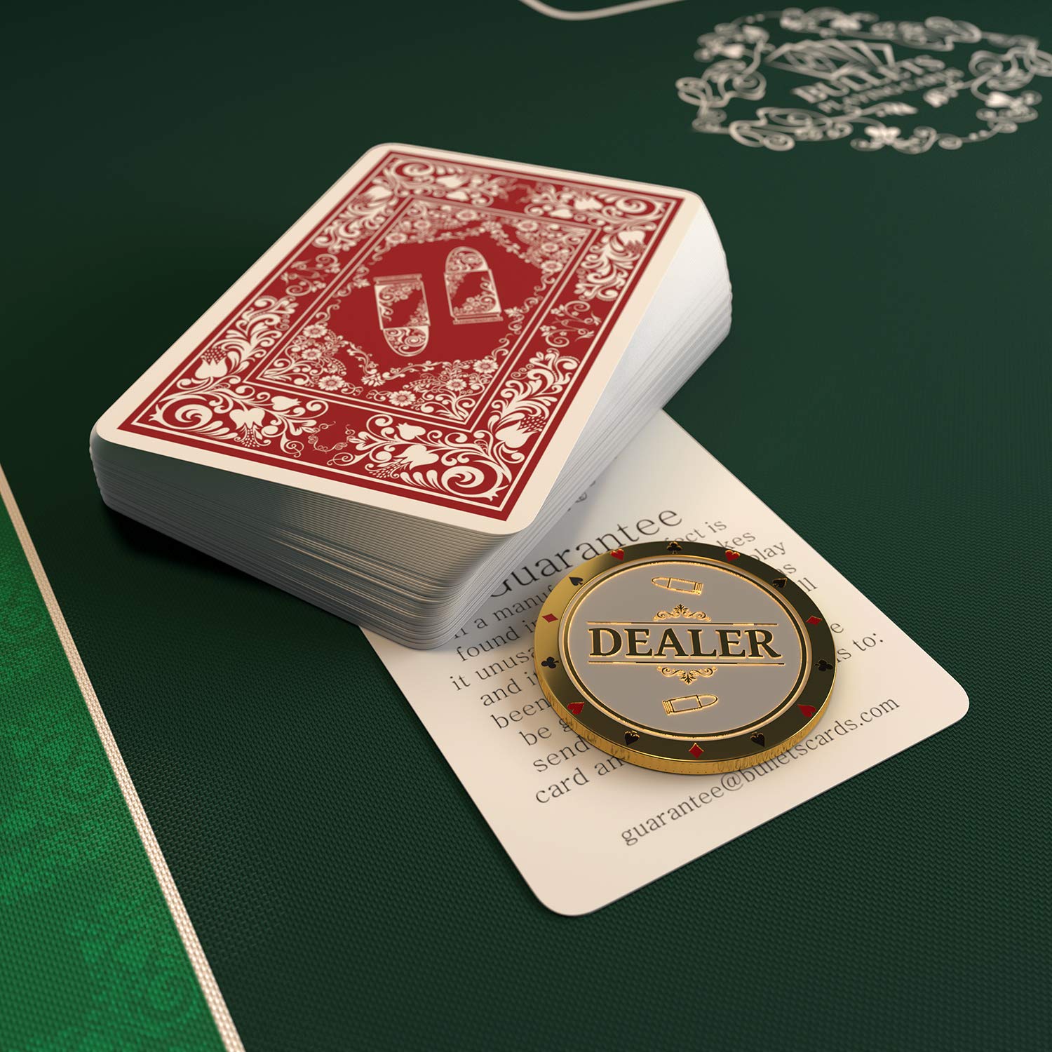 Bullets Playing Cards, Dealer Button Set aus Metall