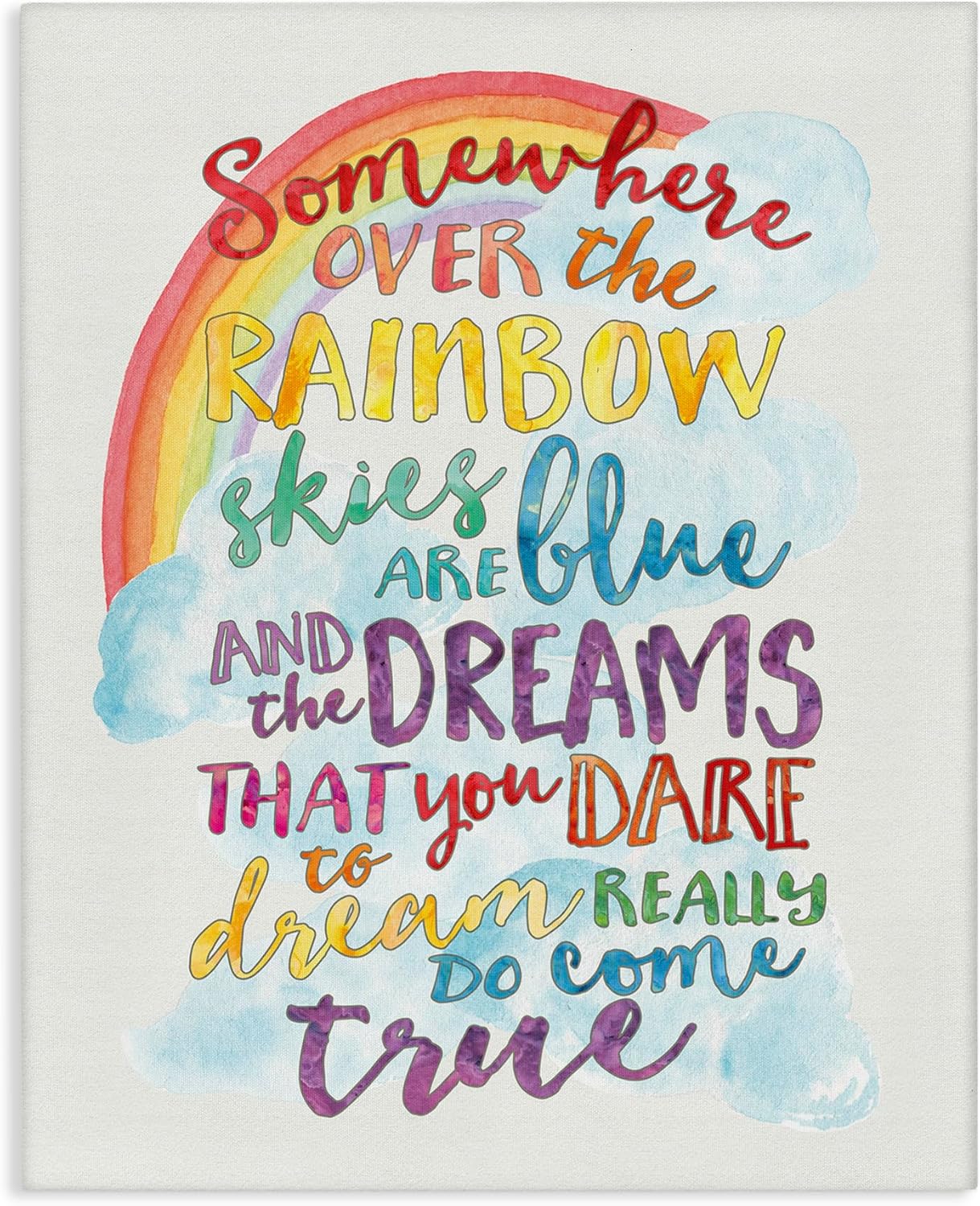 Stupell Industries 'Somewhere Over the Rainbow With Rainbow', Wall Plaque Art, 10 x 15 Inches, Easy to Hang and Sturdy, Made in USA, by Erica Billups