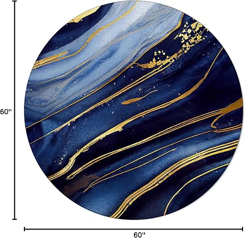 Miniatura 2 de Alfombra redonda de mármol de 5 pies, lavable para interiores y exteriores, para dormitorio, cocina, baño, sala de estar, comedor, lavandería,