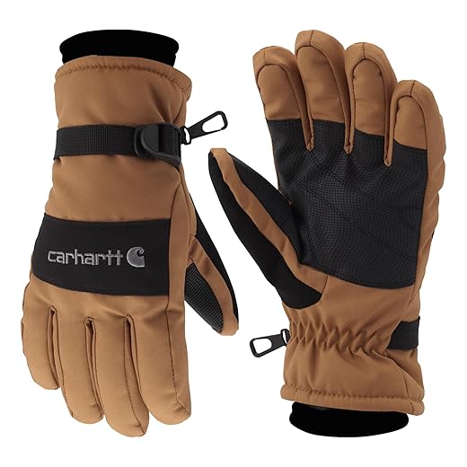 Carhartt Men's WP Waterproof Insulated Glove, Brown/Black, X-Large