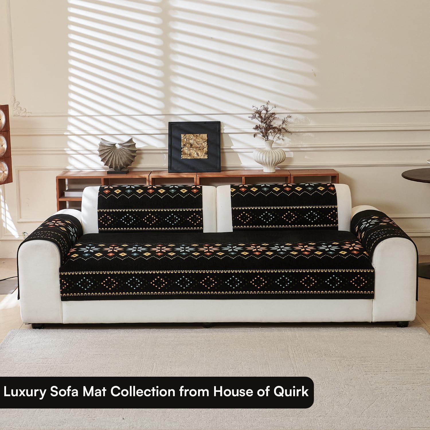 House of Quirk Chenille Sofa Cover - Bohemian Style -7