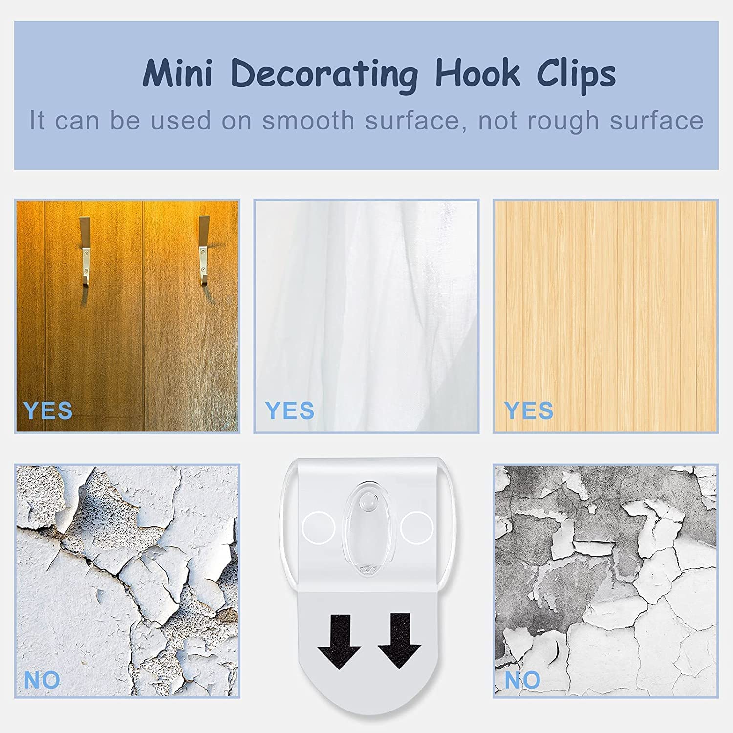 VERAT Plastic Self-Adhesive Wall Hanger Strip | No-Drill, Strong Sticky Towel/Kitchen Hanger with Hooks (Transparent, 20 Clips, 24 Strips) 4