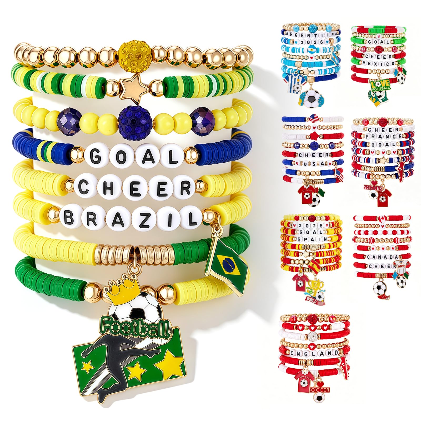 nnOuOnn World Football Game of 2026 Bracelet, Scooer Ball Lover Bracelets, Football Team Gifts, Perfect Accessory for supporters, Fan Identity Symbol (Brazil-1) โ image 1