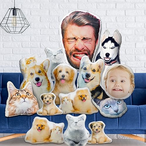 Miniatura 7 de Amlion Almohada personalizada para mascotas con imagen almohadas personalizadas con forma de foto de mascota de 16 pulgadas para perro gato niños
