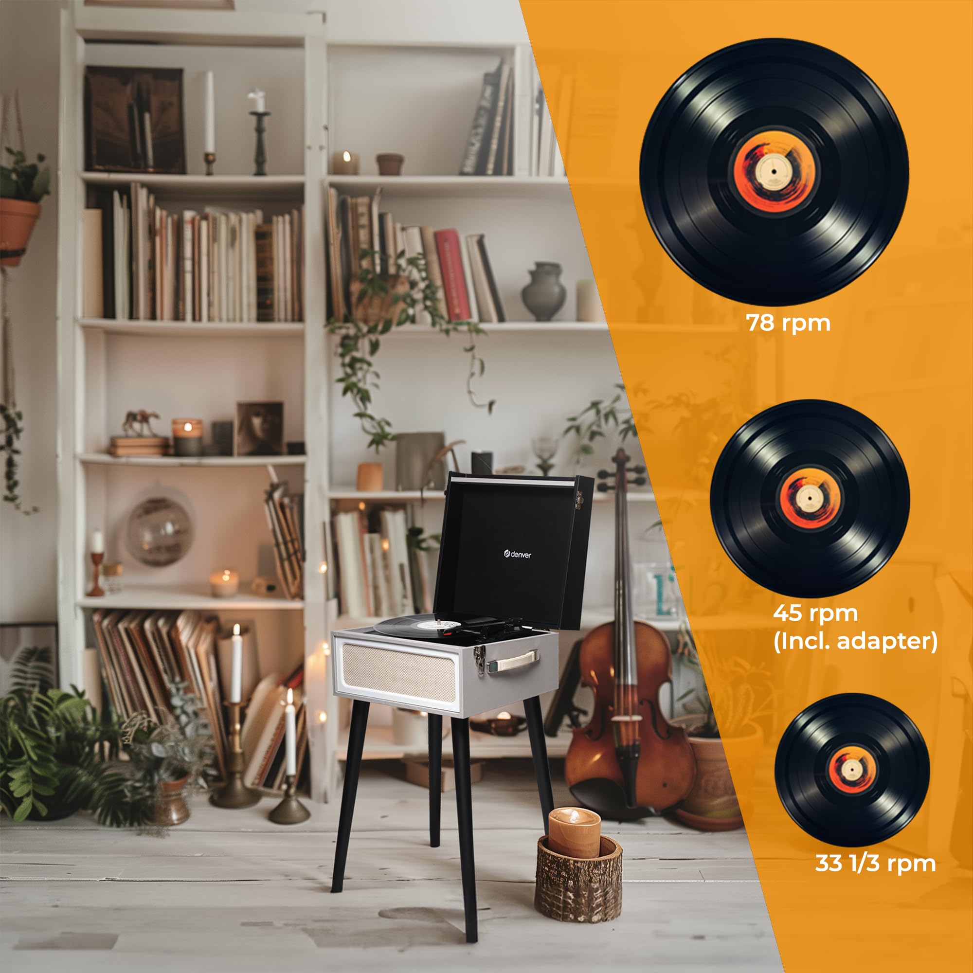 Denver VPR-250 Płyta audio Czarny, Szary
