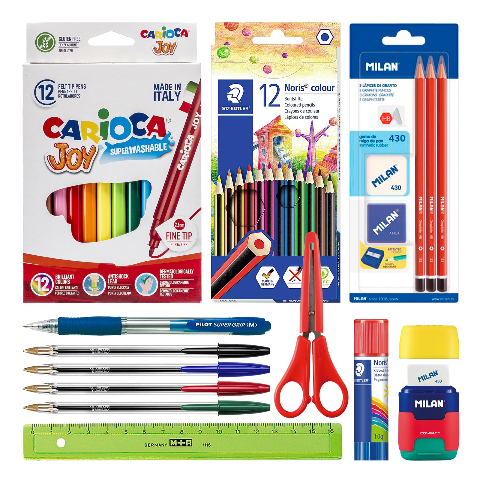EcoPack - Pack Ahorro Completo de Material Escolar de Primeras Marcas para tu Estuche (XPACKB)