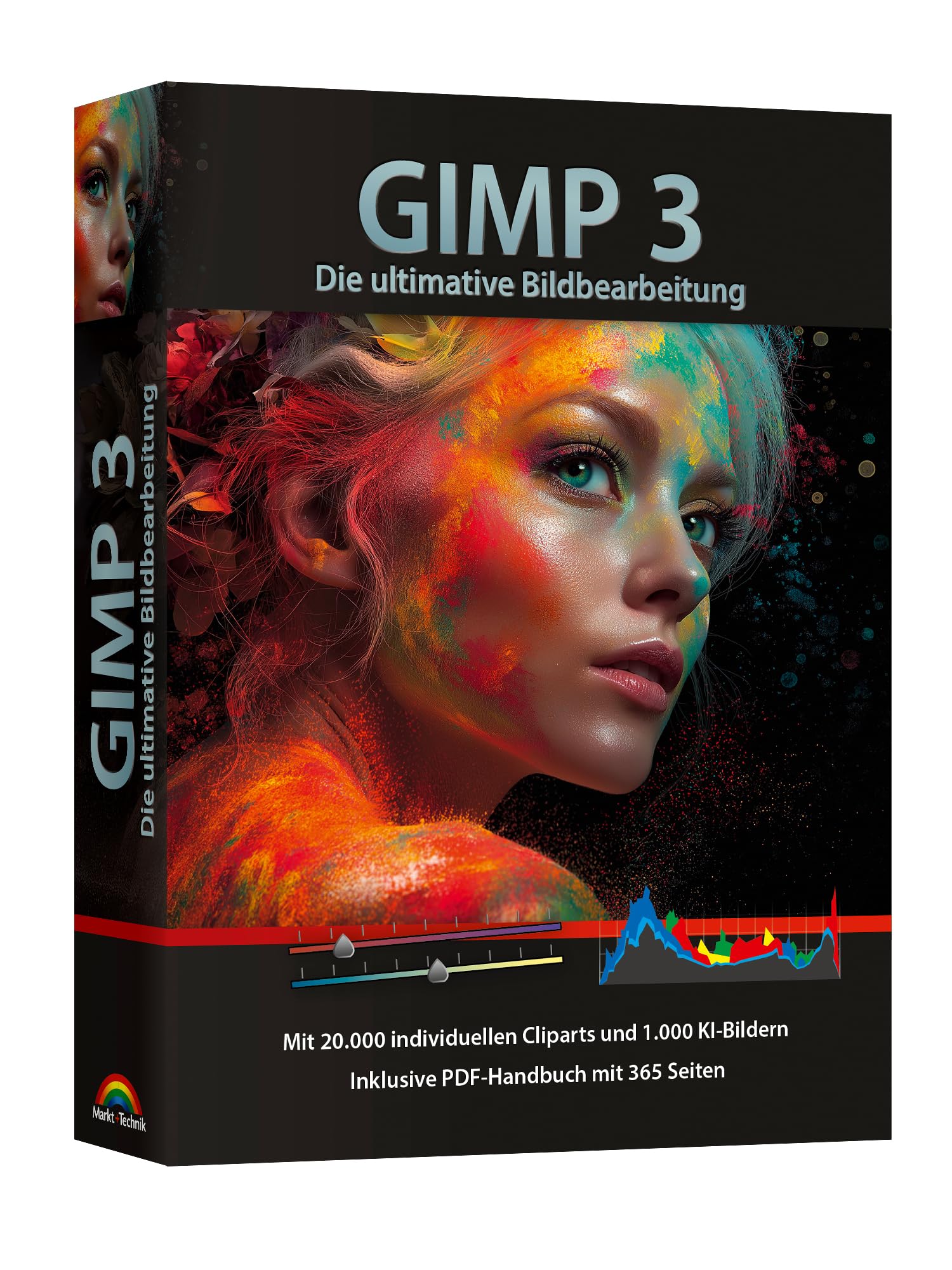 GIMP 3 Software Paket - Software, PDF Handbuch und tausende Cliparts - Bildbearbeitung für Einsteiger & Profis Fotos bearbeiten, retuschieren Effekte & Collagen erstellen für Win 11, 10, 8.1, 7