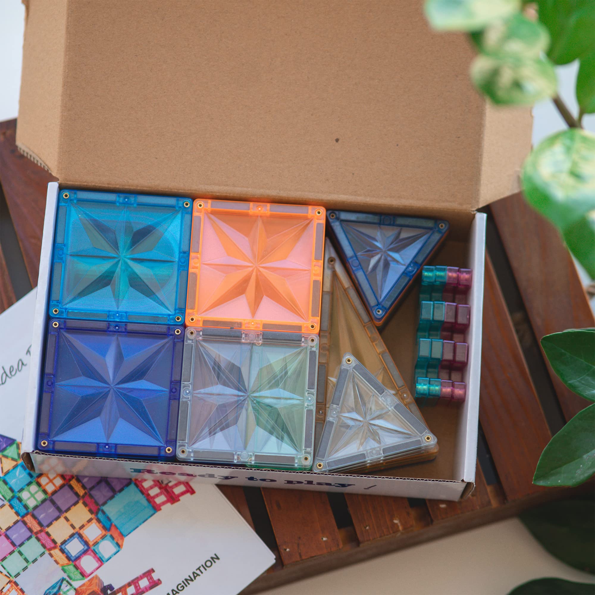 Magnescape Diamond Magnetic Tiles Building Construction Structures | Stimulates Creativity Imagination Fun Learning Teaches Shapes & Colors | Gift toys for girl boys ages 3,4,5,6,7,8+ Years. (48 PCS)