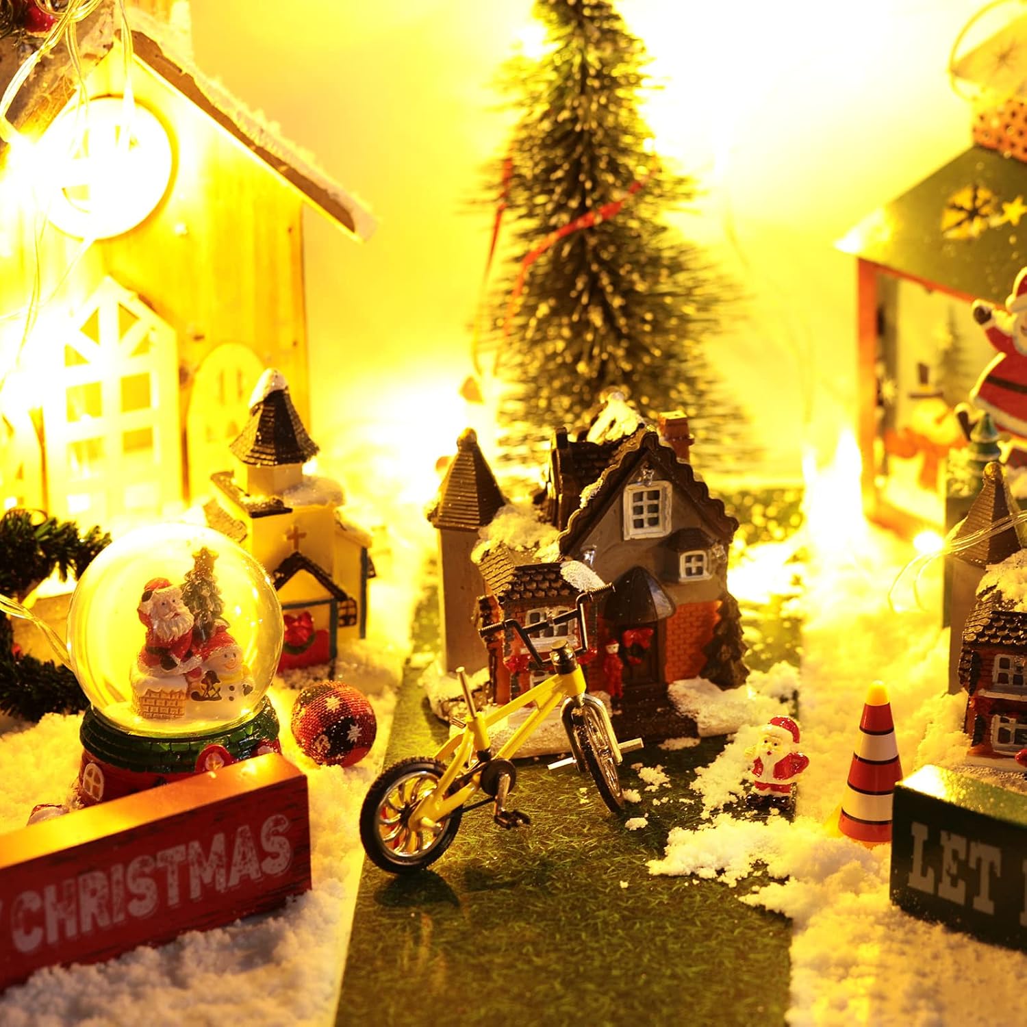 Marspark Christmas Village Street Mat 5x50 Inch, Grass Style